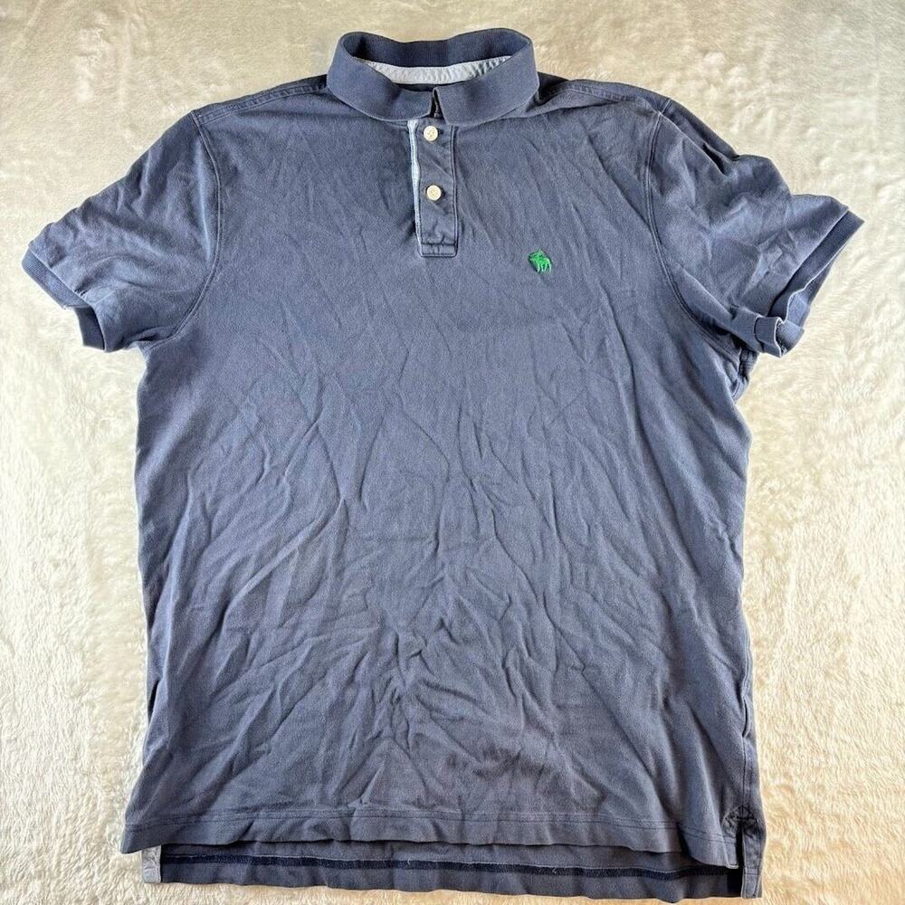 Abercrombie & Fitch Polo Men's XL Short Sleeve Moose Logo Blue
